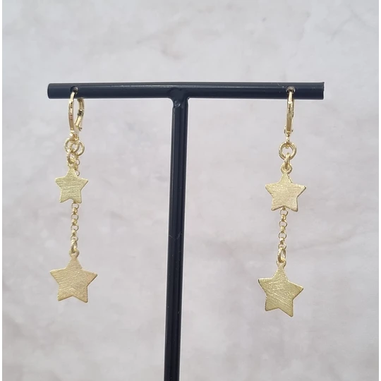 Aros Cadenas y estrellas - baño de oro