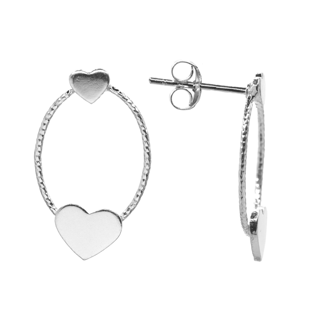 Aros plaquita 2 corazones