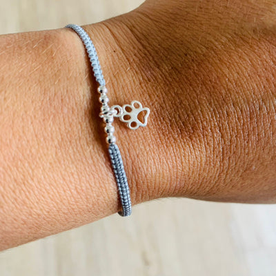 Pulsera mini paw print - Grey