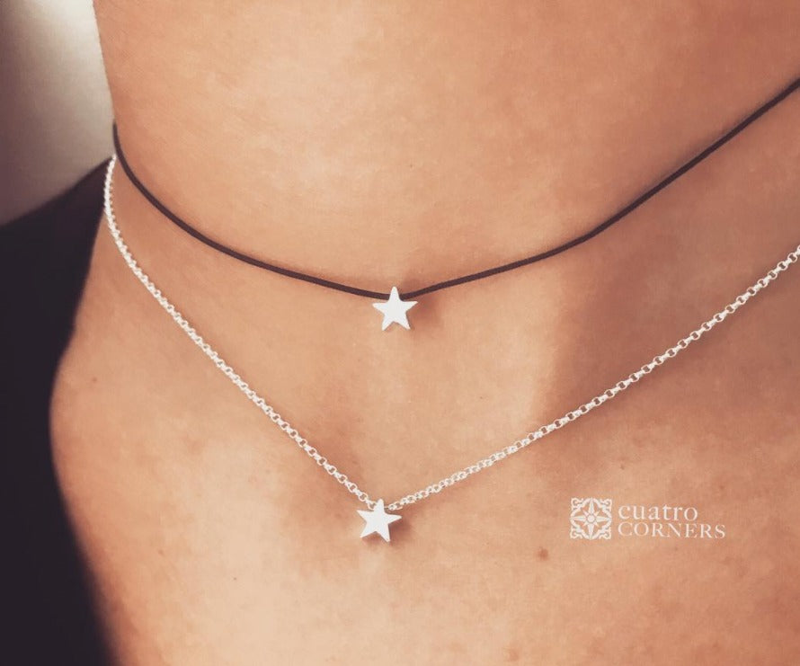 Collar Ajustable Hilo - Estrellita Plata