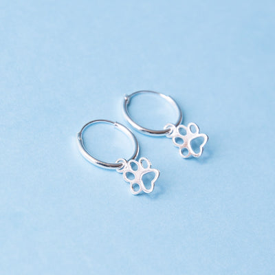 Aros Paw Print Hoops