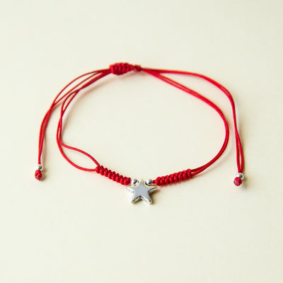 Pulsera ajustable estrella y beads de plata!