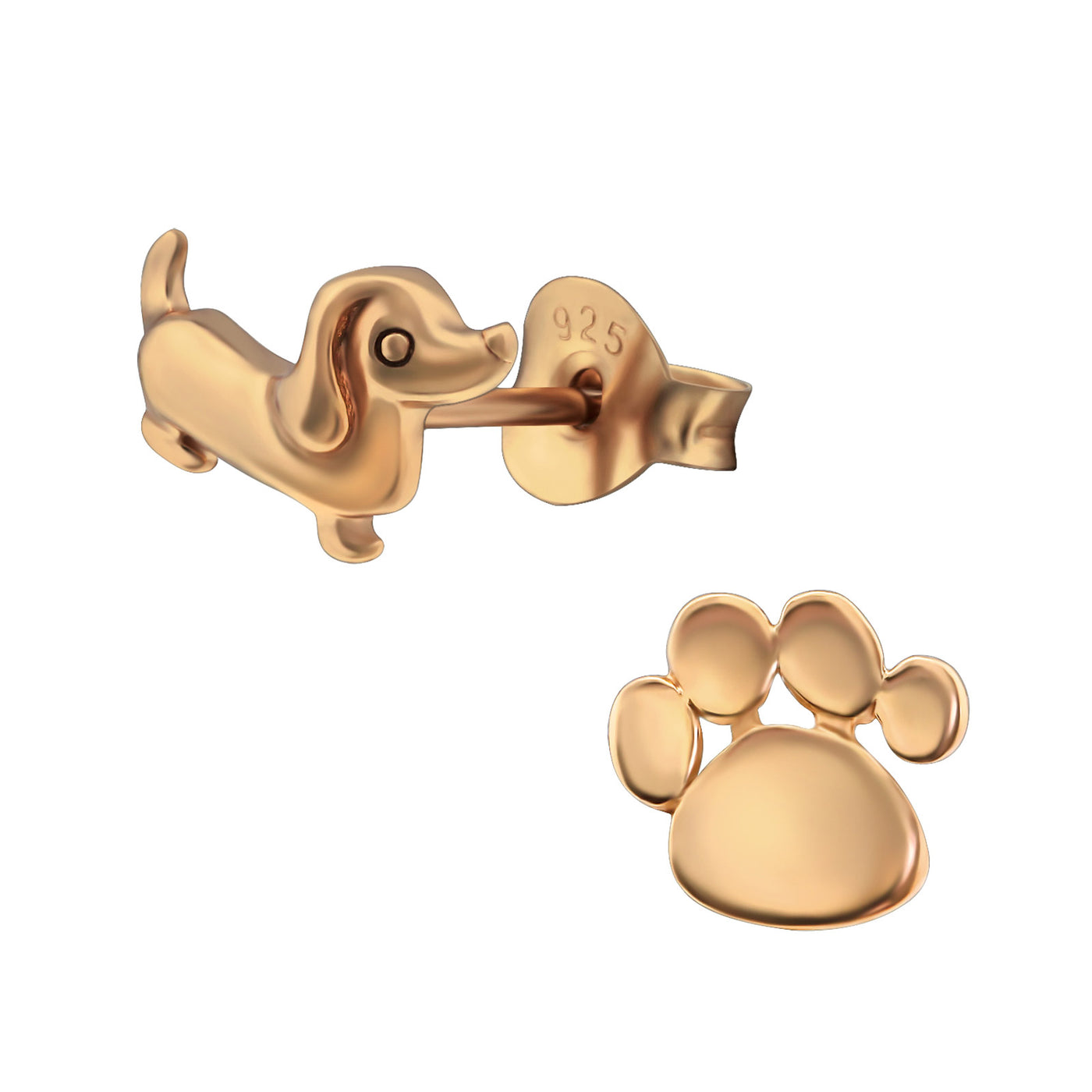 Aros Mini Dog & Paw Baño de Oro Rosado