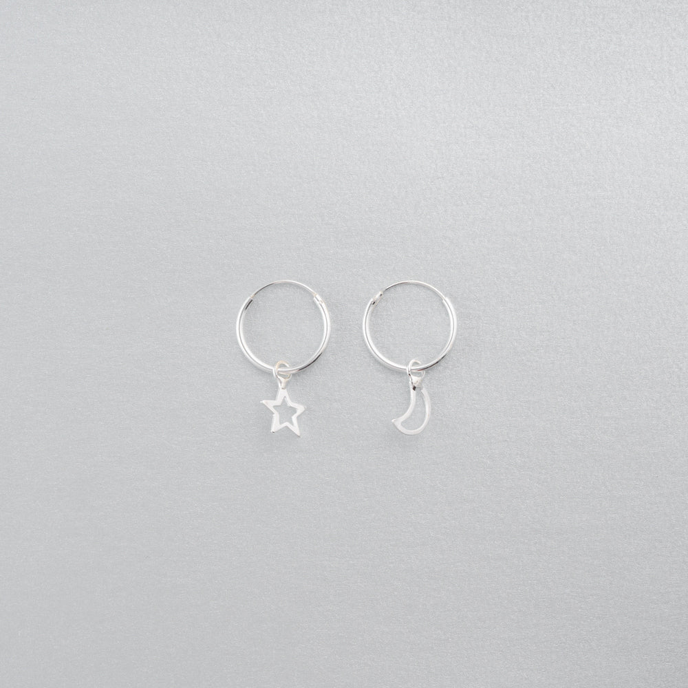 Aros Moon & Star Hoops