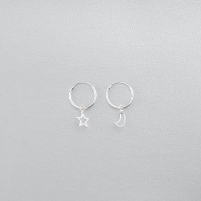 Aros Moon & Star Hoops