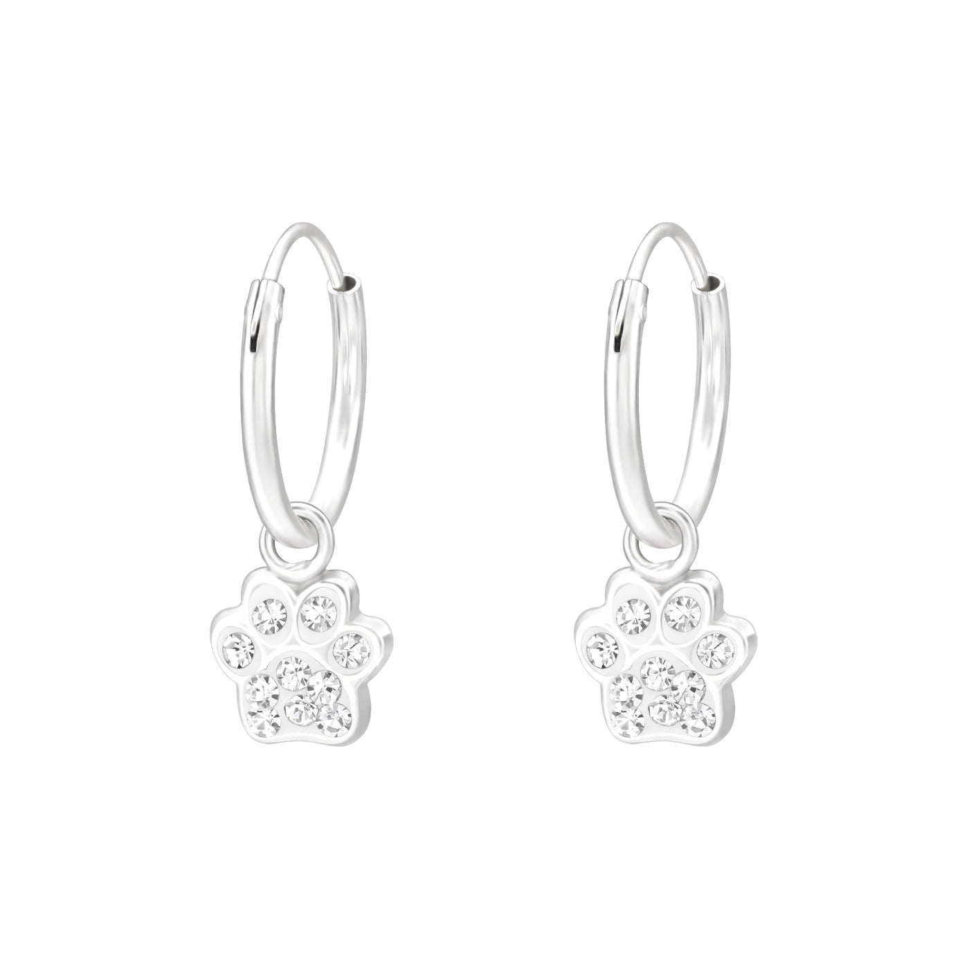 Aros Paw Print Hoops - Cristal