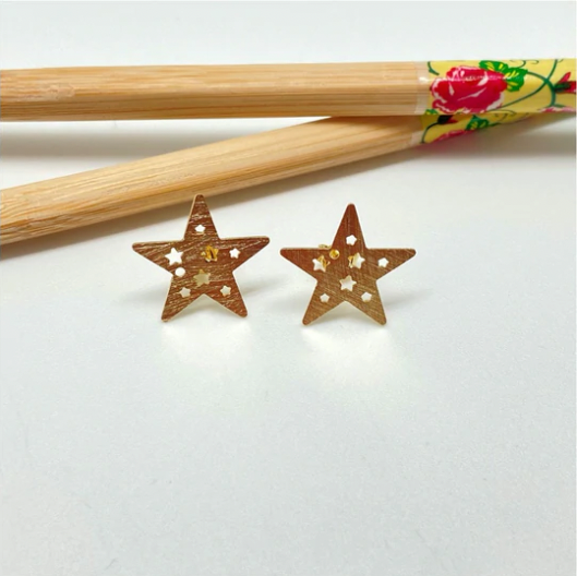 Aros Estrella Calada Gold