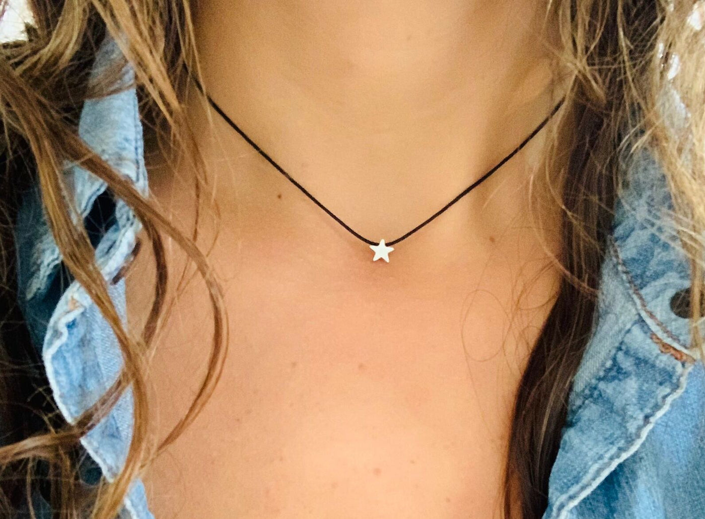 Collar Ajustable Hilo - Estrellita Plata