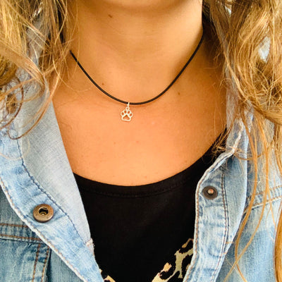 Collar paw print - Caucho