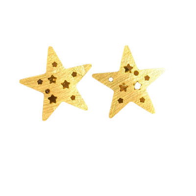 Aros Estrella Calada Gold