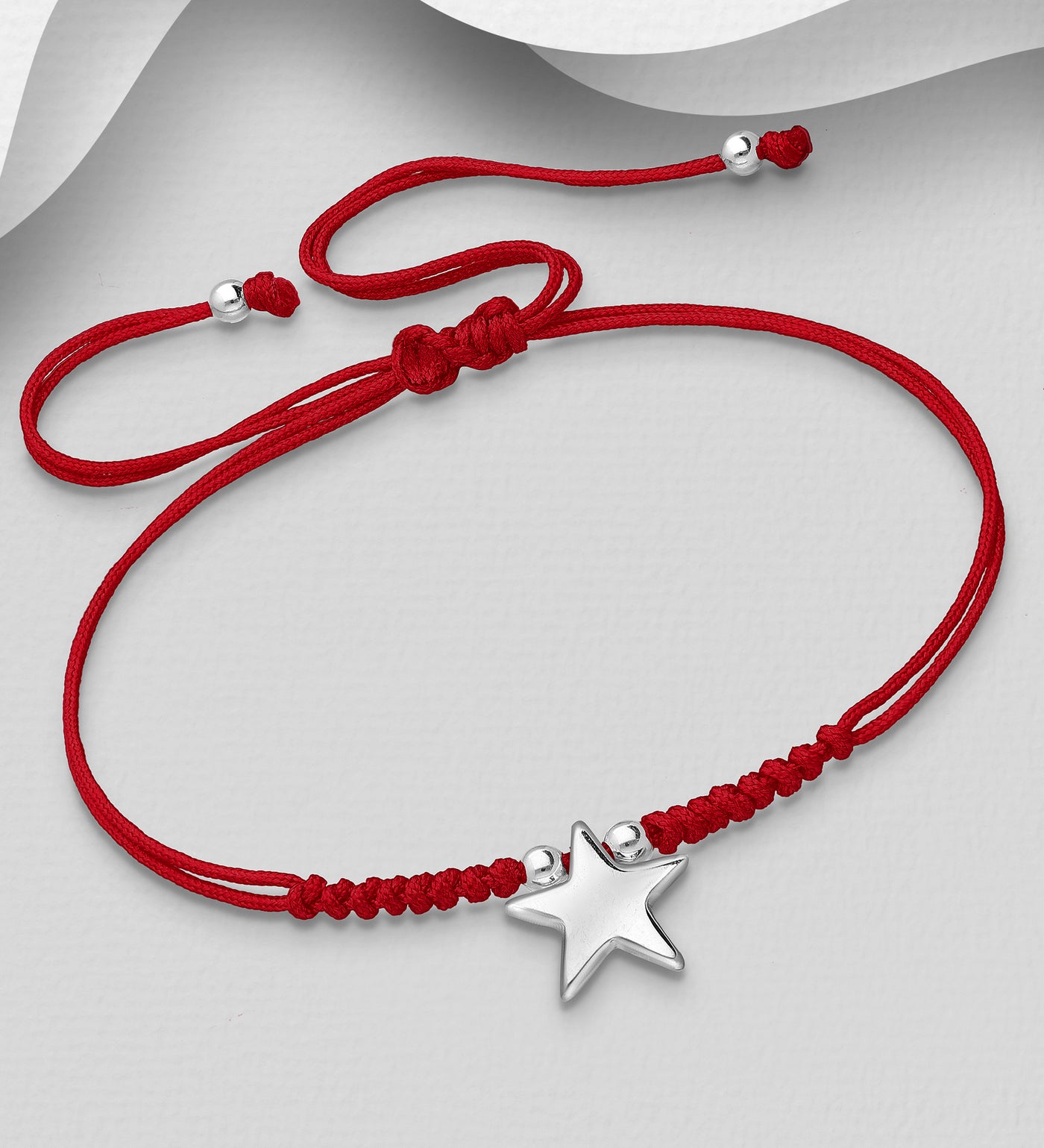 Pulsera ajustable estrella y beads de plata!