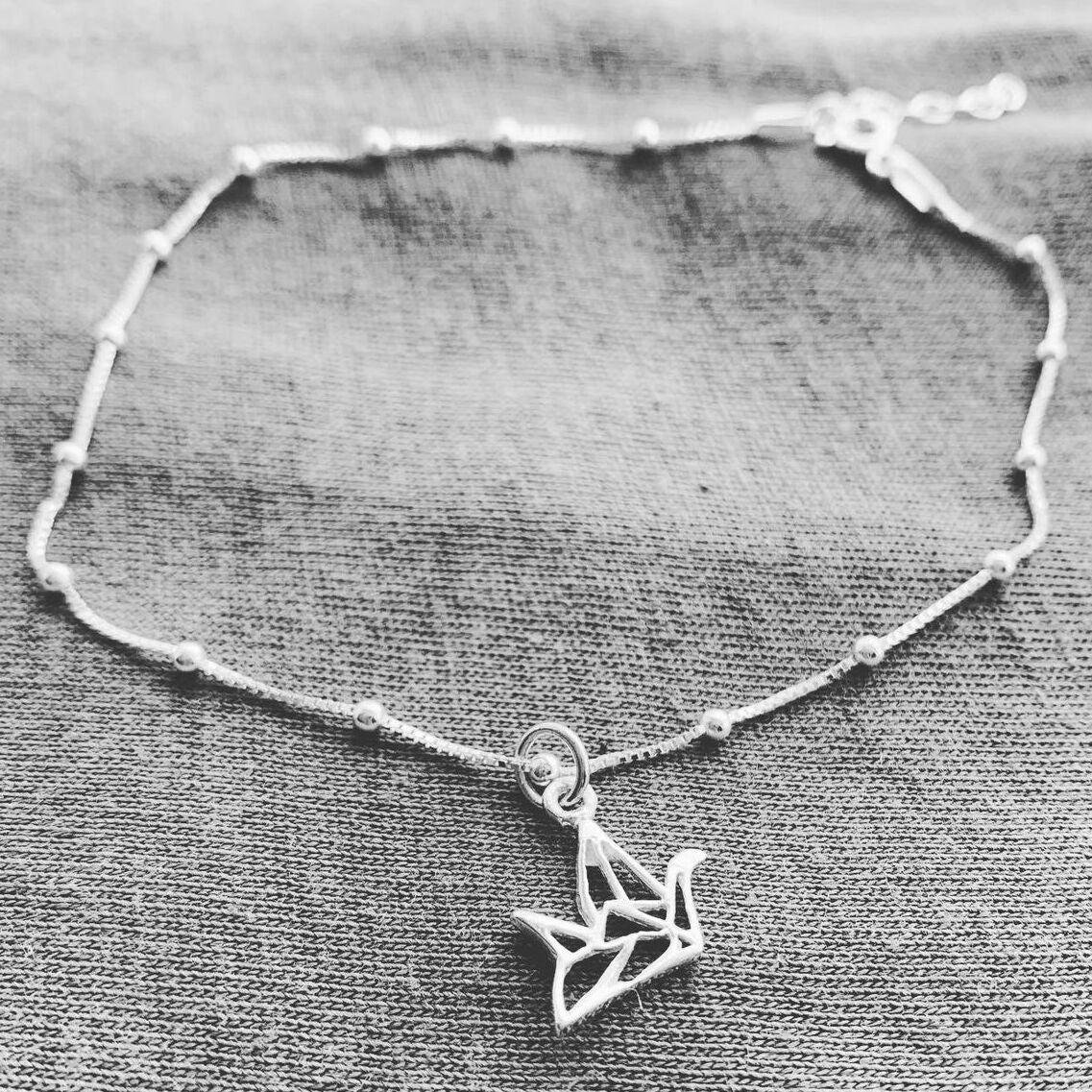 Tobillera Saturn & charm Grulla